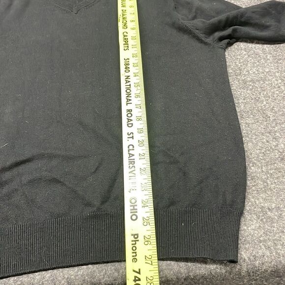 NWT Alan Flusser Cotton Cashmere Classic Black Crewneck Sweater Size L Large - Picture 11 of 11